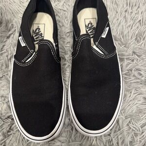 Vans Asher Black and White Canvas Shoes
